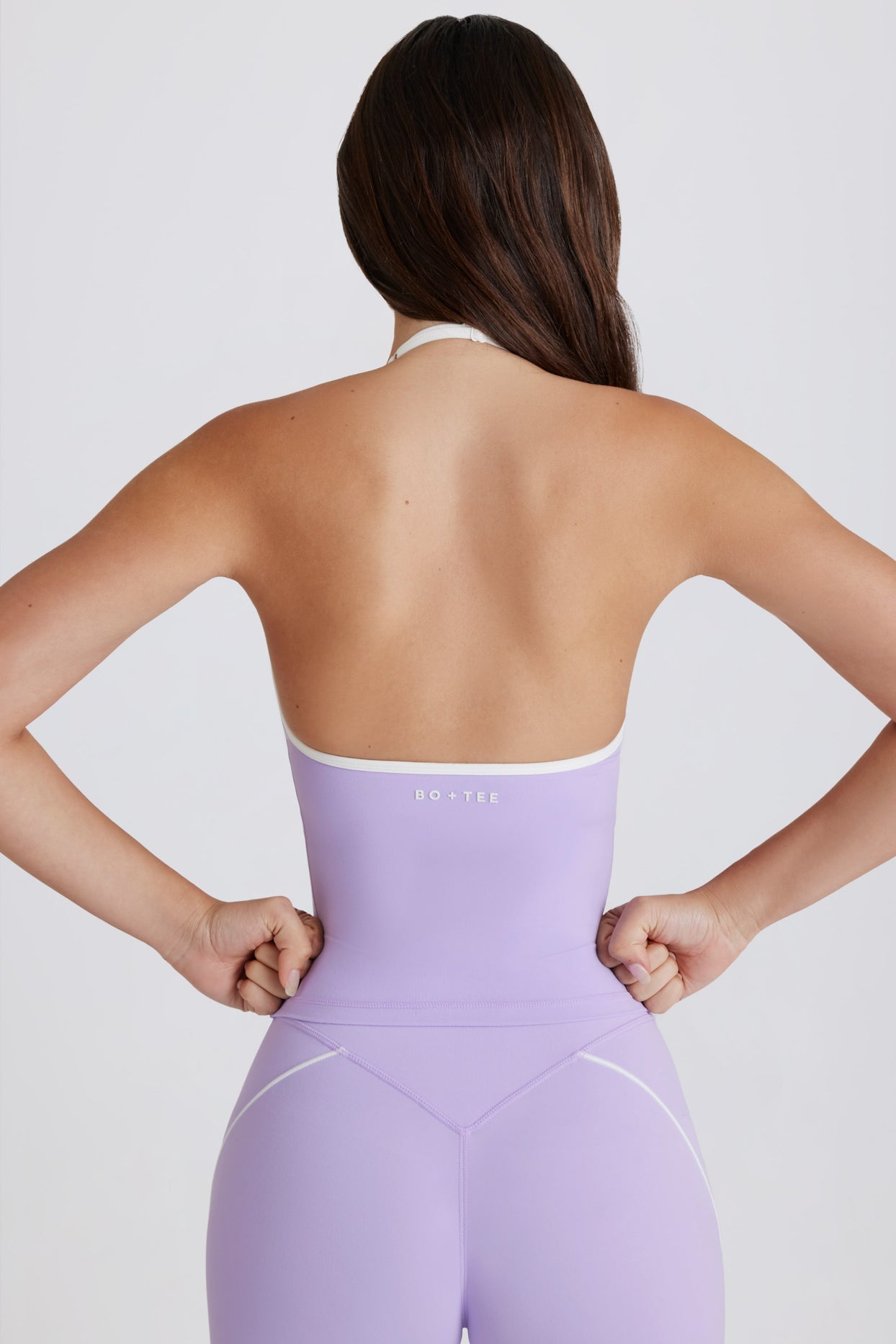 Soft Active V-Neck Halterneck Top in Lilac - 2