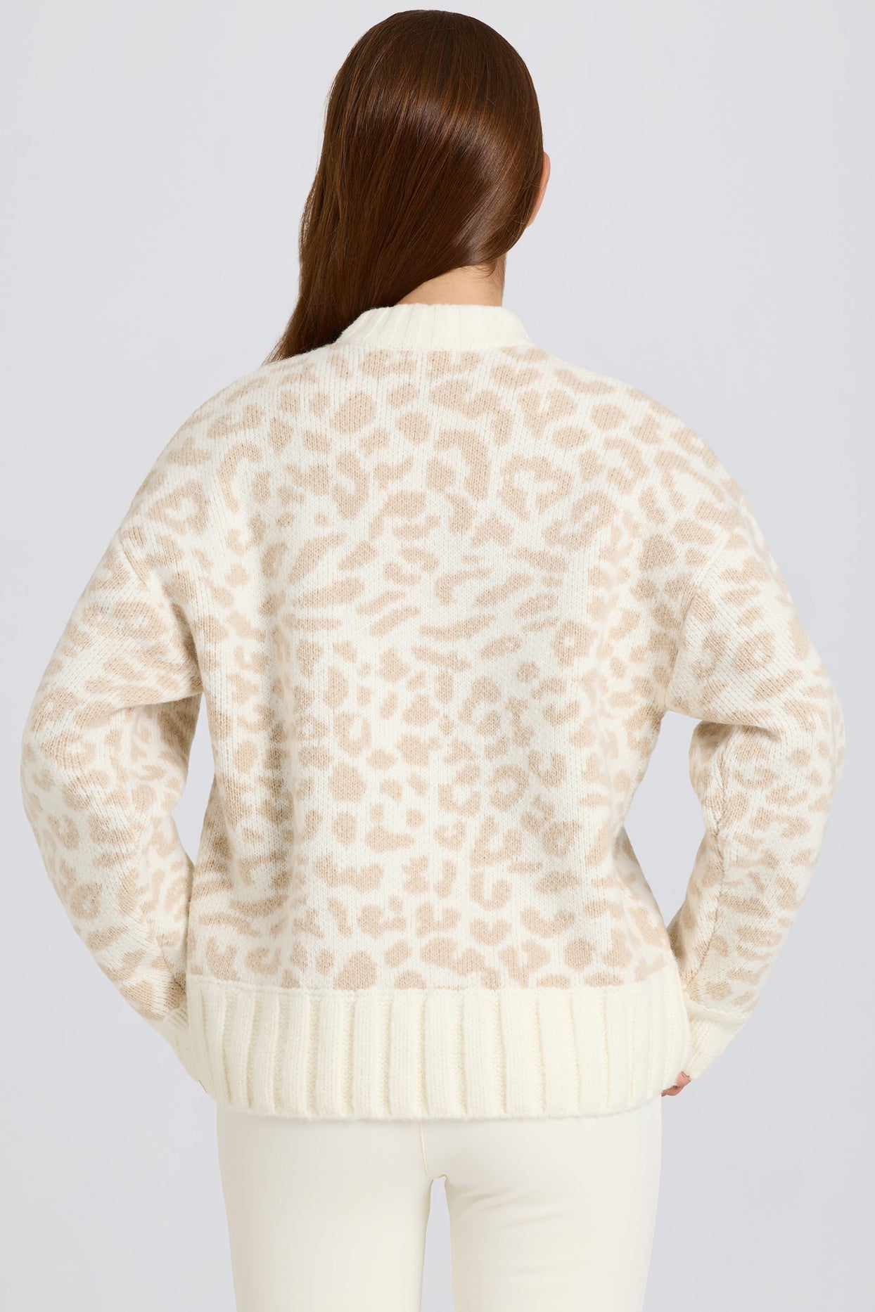 Jacquard-Knit Oversized Jumper in Ice - 4