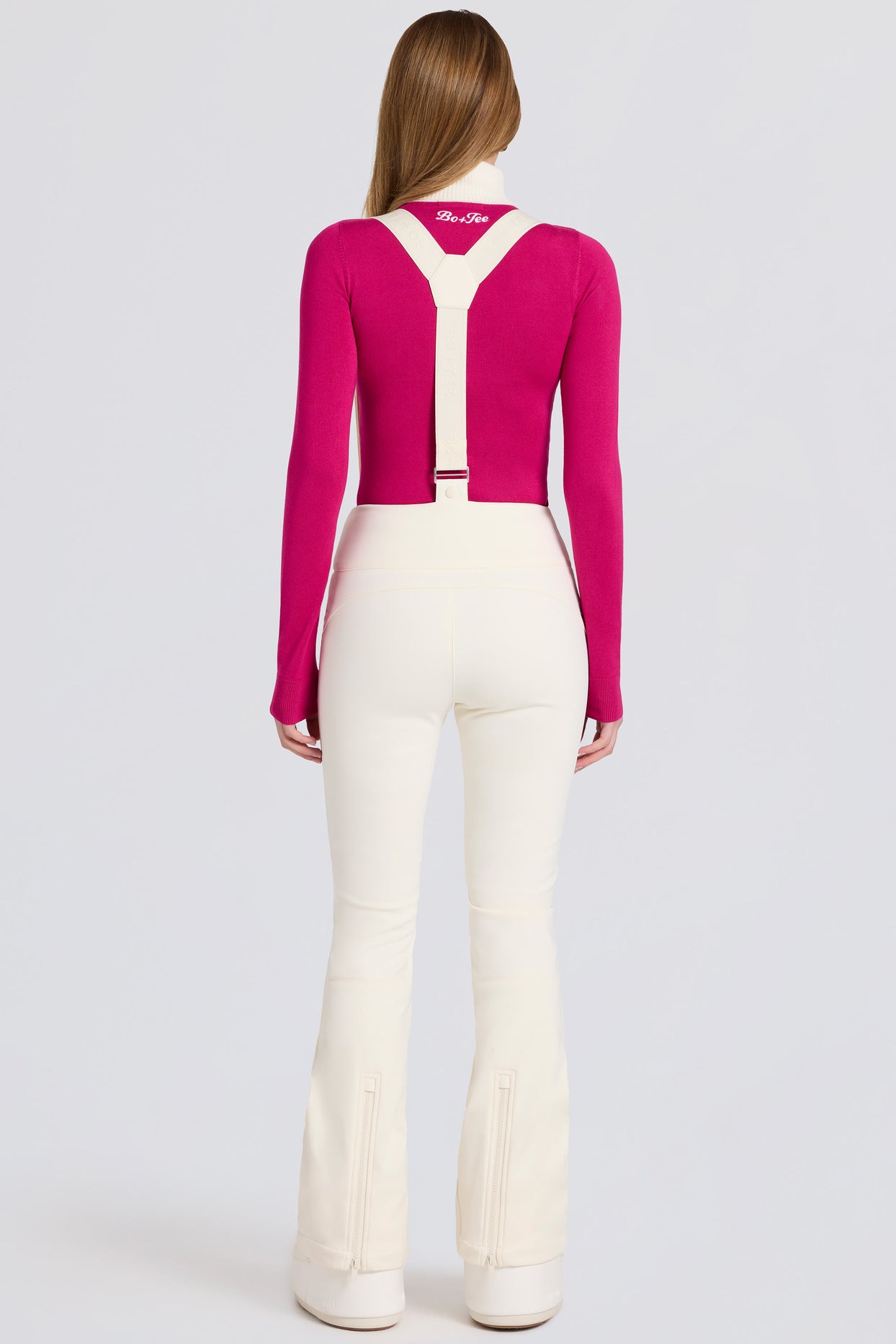 Waterproof High-Rise Salopettes with Suspenders in Ice - 4