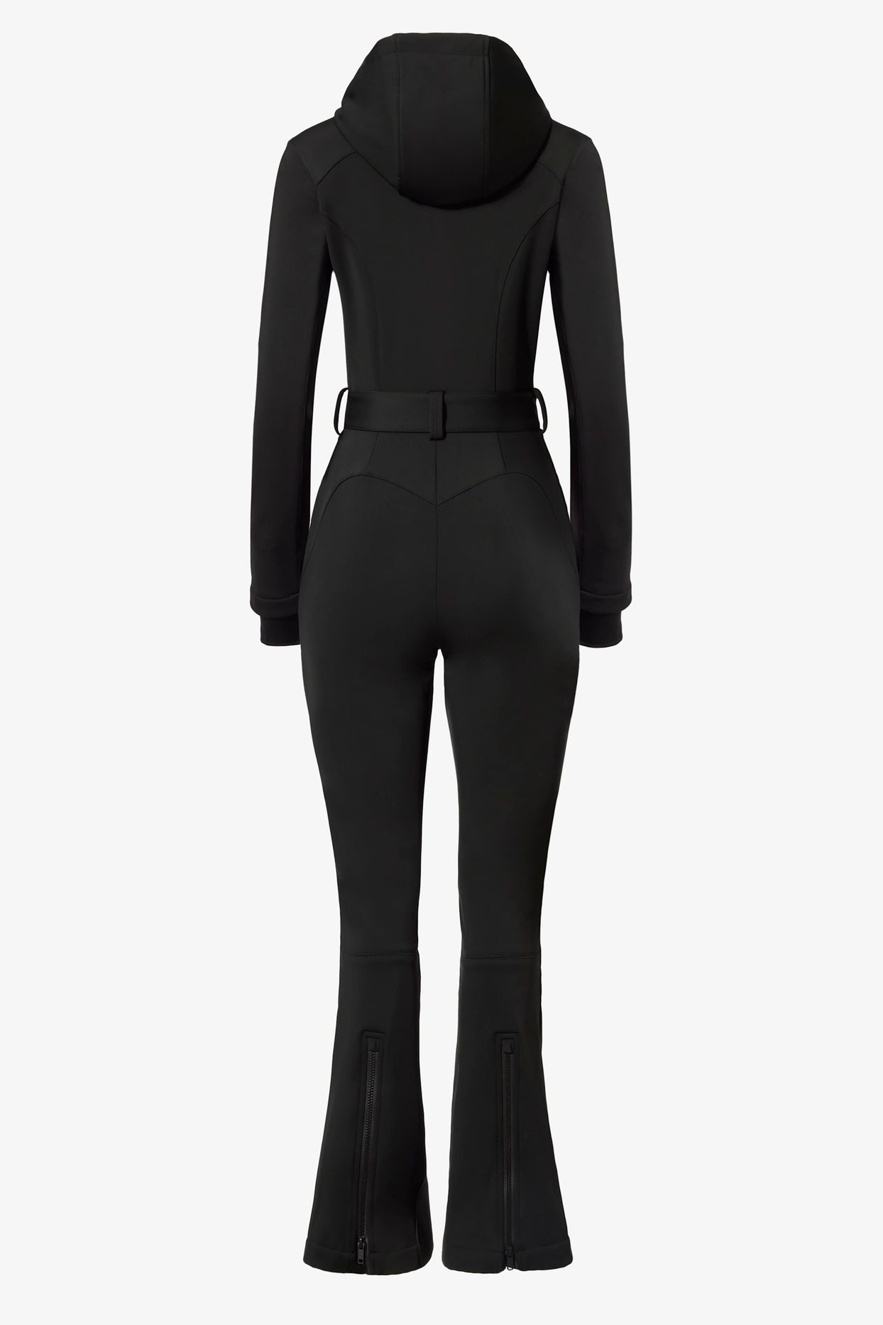 Waterproof Hooded Fitted Ski Suit in Black - 4