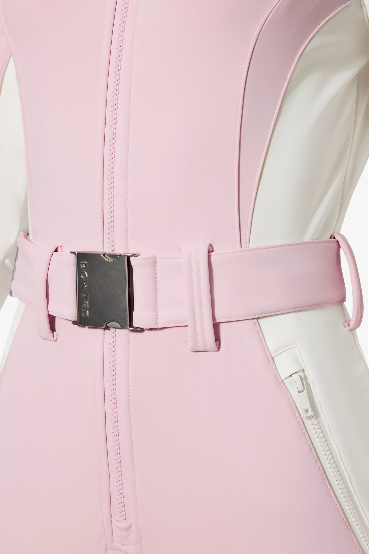 Waterproof Hooded Fitted Ski Suit in Powder Pink - 5