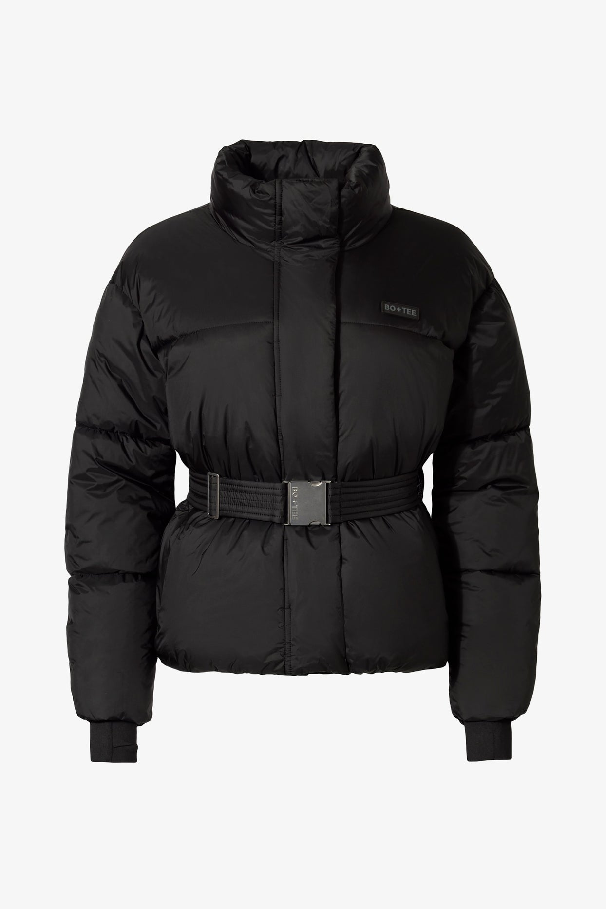 Waterproof Belted Oversized Ski Jacket in Black - 3
