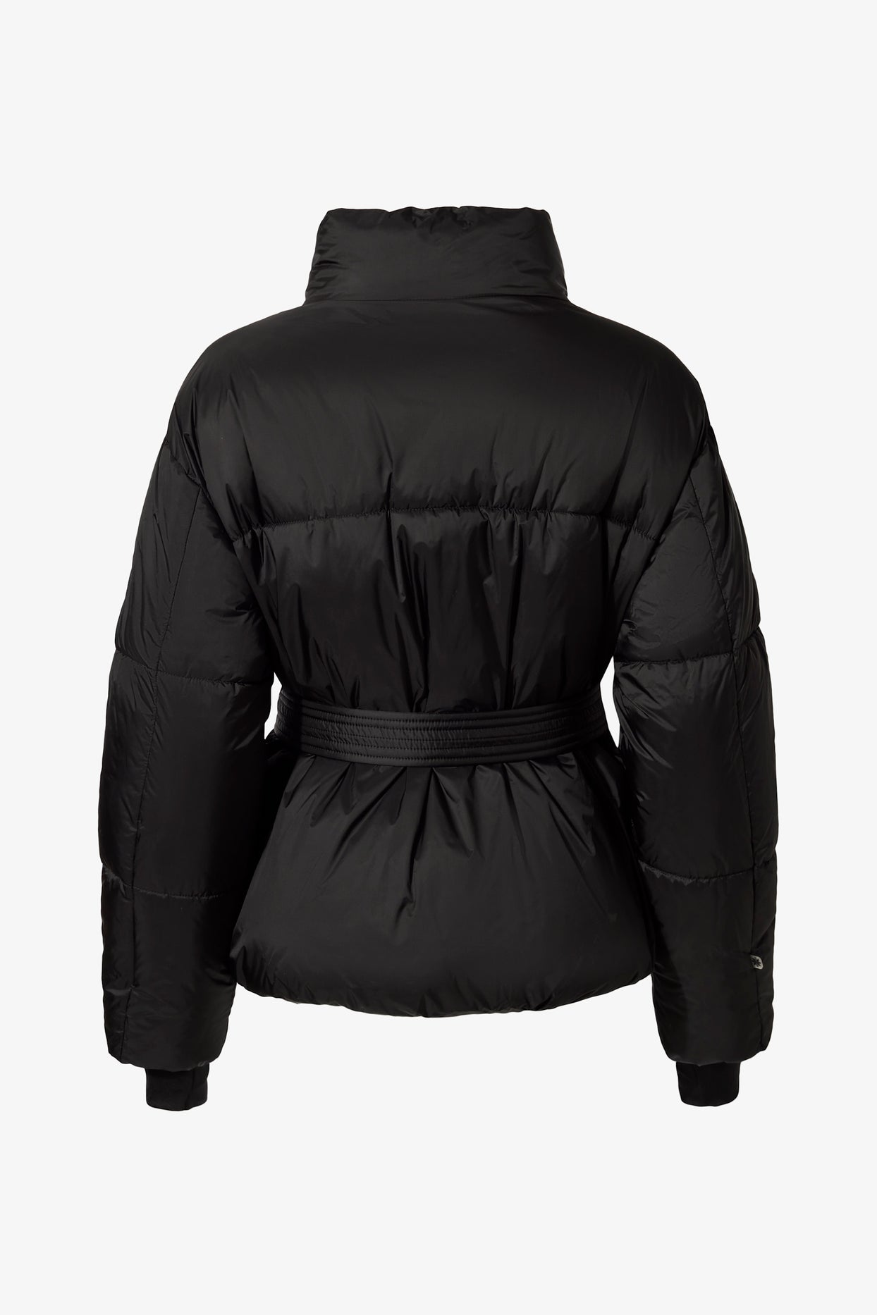 Waterproof Belted Oversized Ski Jacket in Black - 4