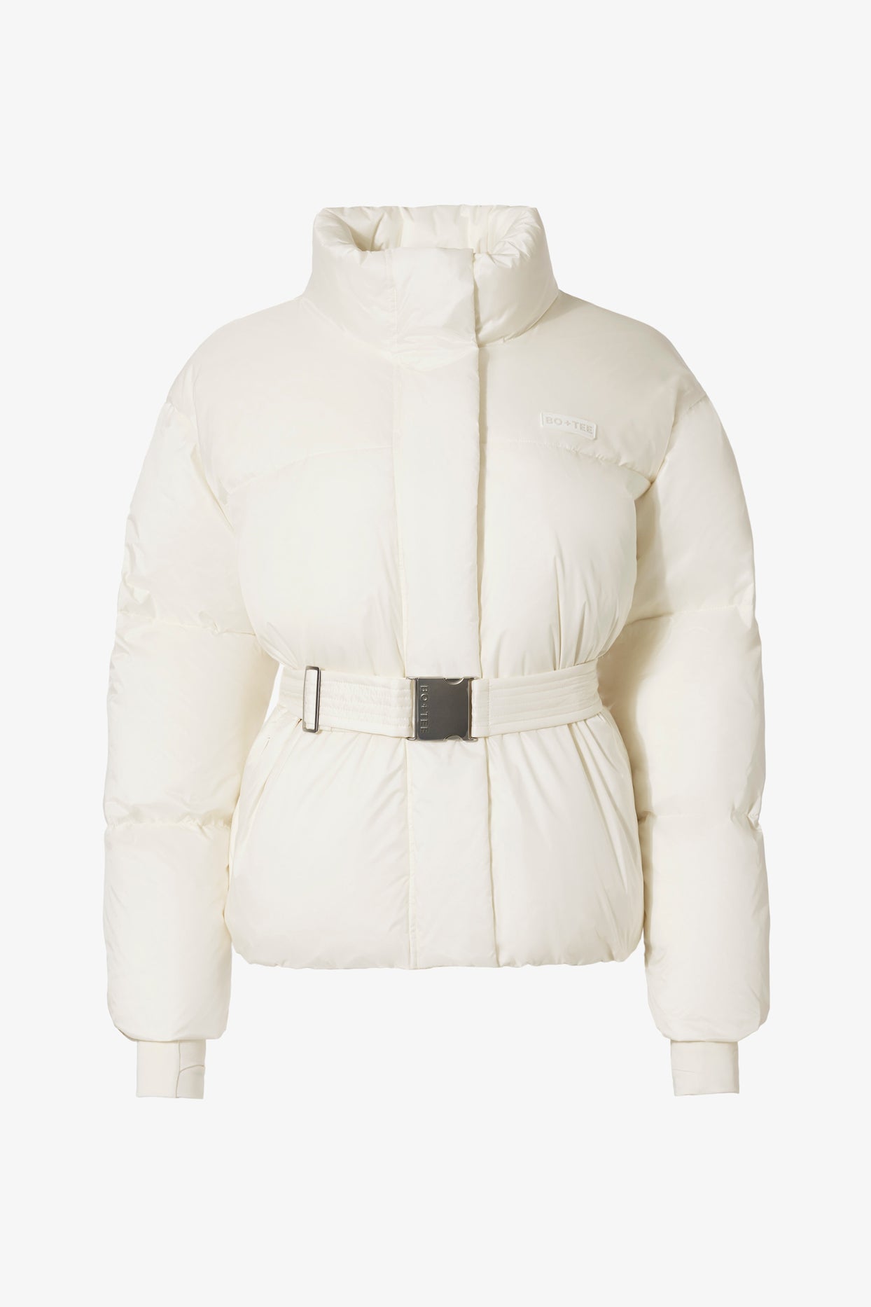 Waterproof Belted Oversized Ski Jacket in Ice - 4