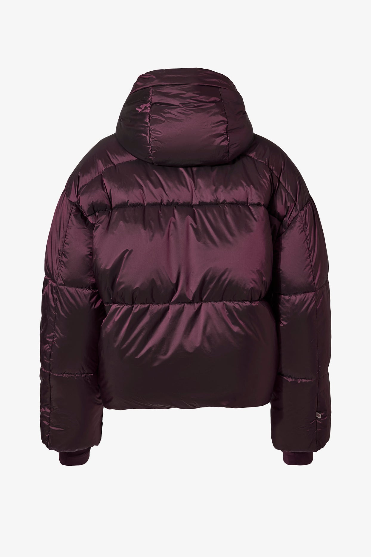 Waterproof Cropped Oversized Ski Jacket in Burgundy - 3