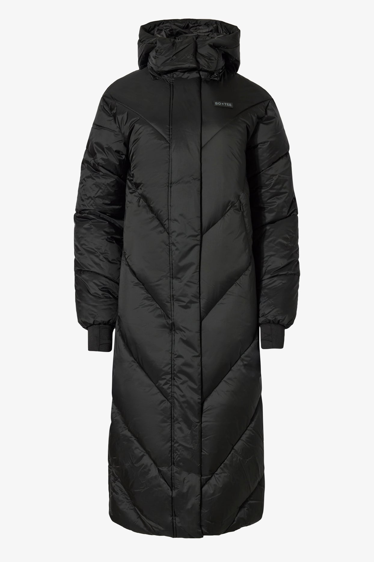 Waterproof Hooded Long Parka Coat in Black - 3