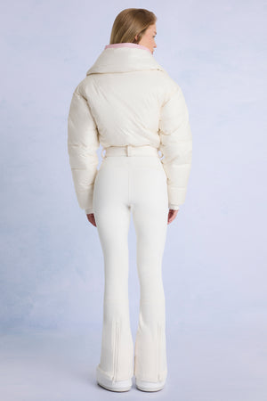 Waterproof Belted Layered Ski Suit in Ice