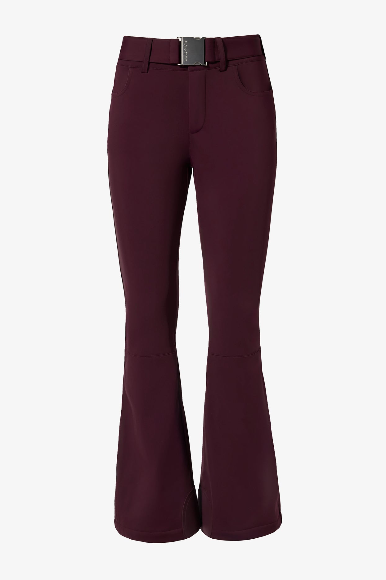 Waterproof Belted Ski Salopettes in Burgundy - 3