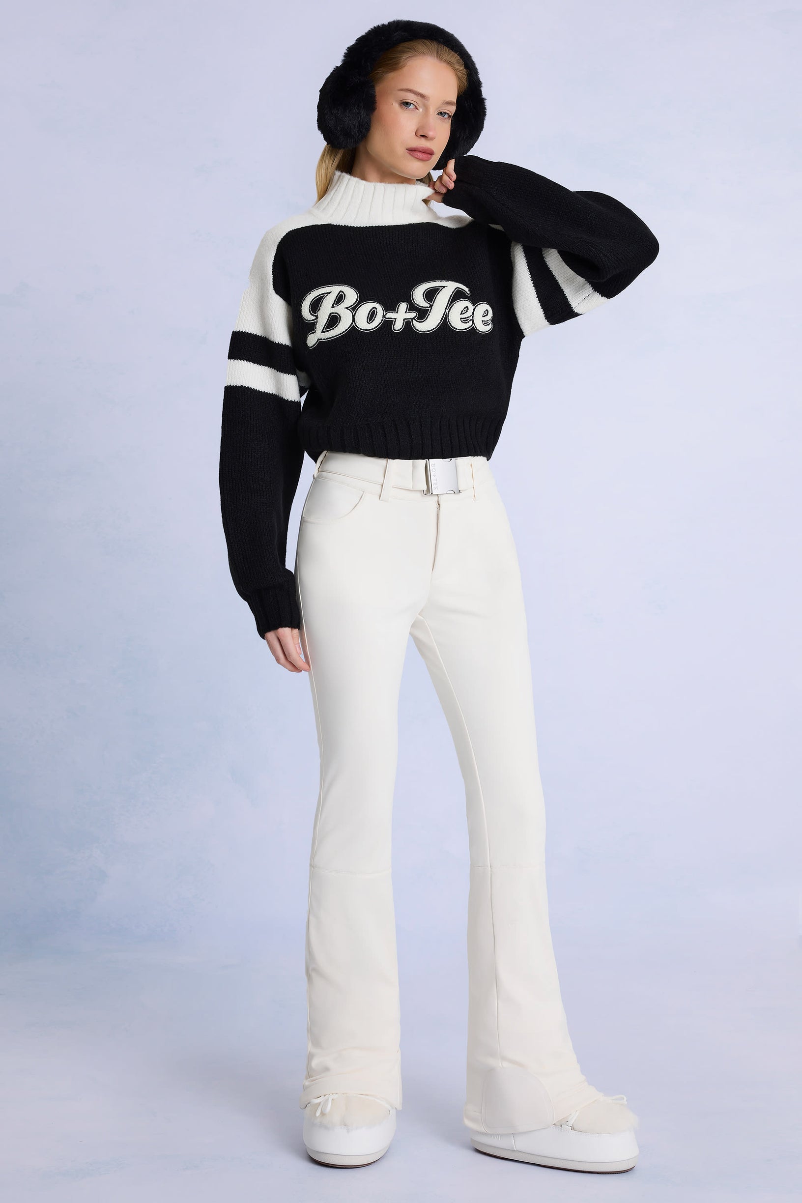 Waterproof Belted Ski Salopettes in Ice - 2