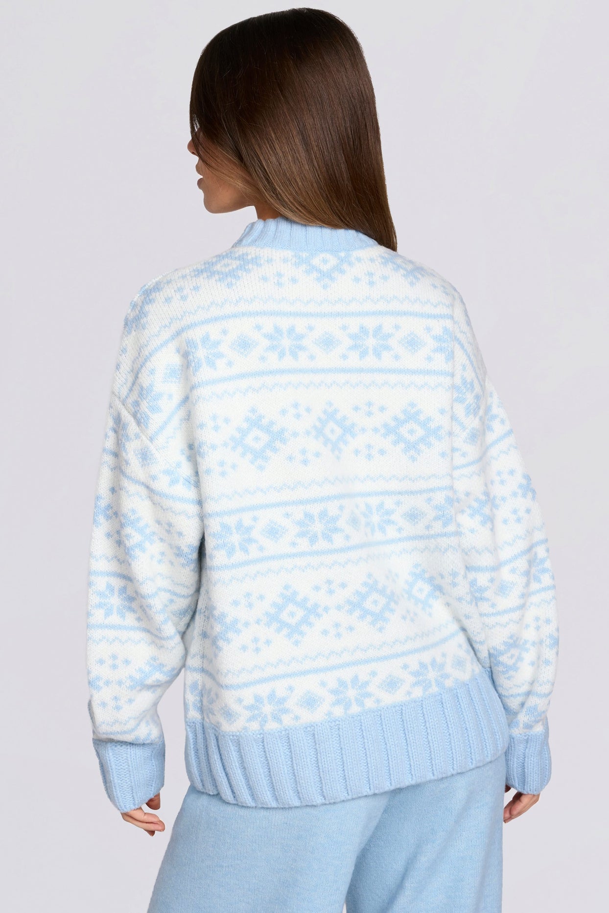 Jacquard-Knit Oversized Jumper in Powder Blue - 2