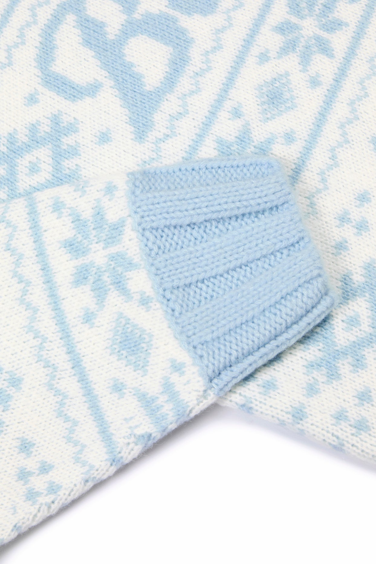 Jacquard-Knit Oversized Jumper in Powder Blue - 8