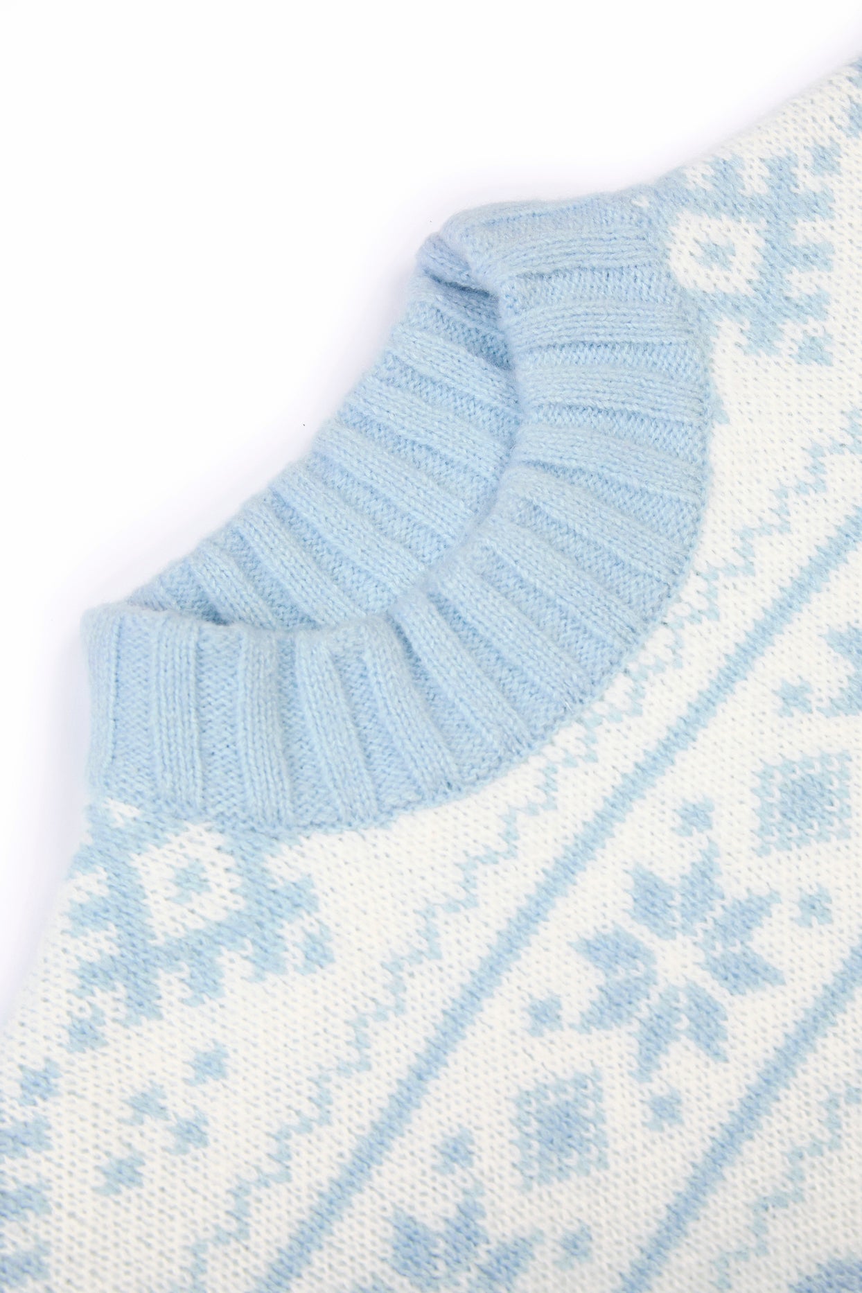 Jacquard-Knit Oversized Jumper in Powder Blue - 7