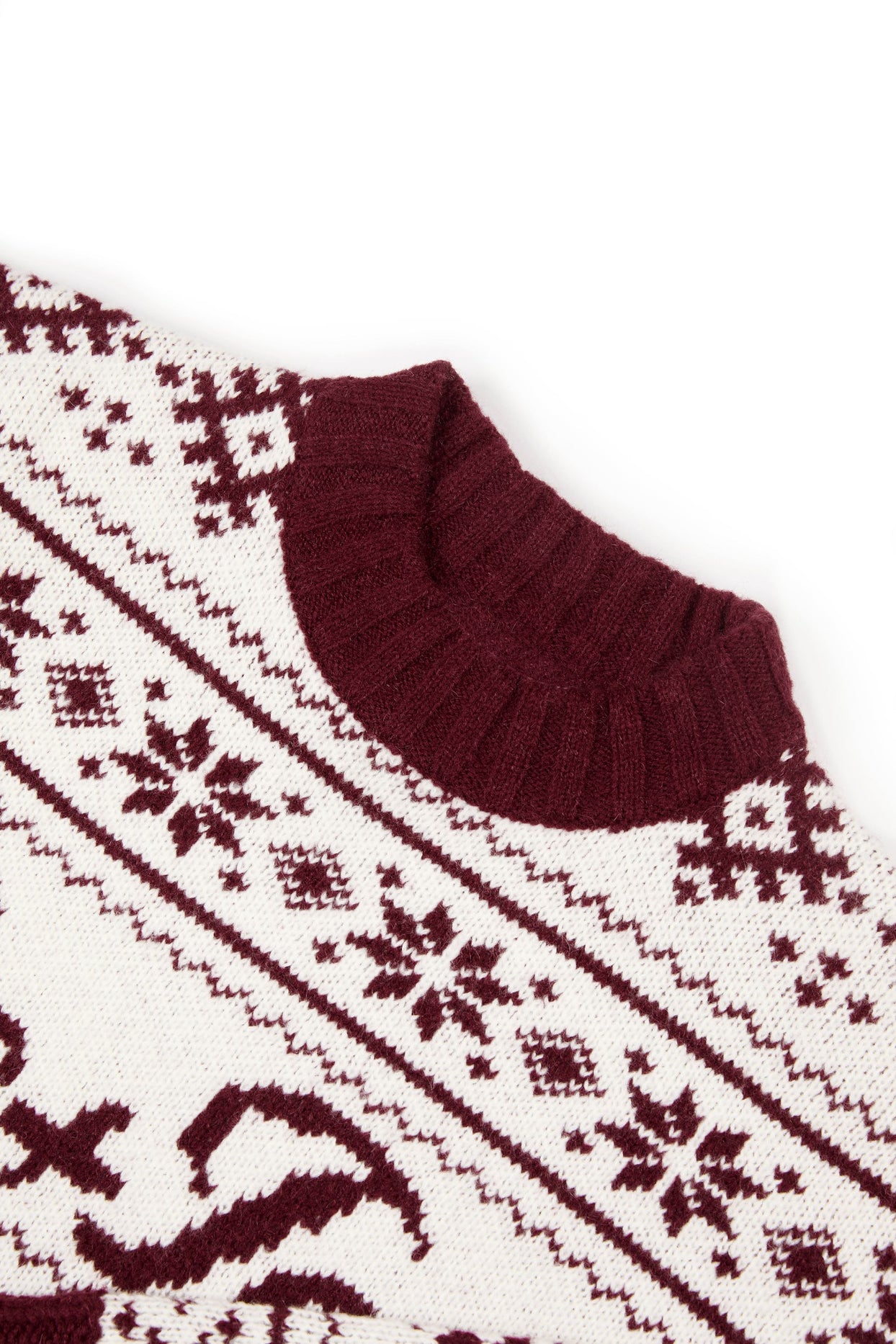 Jacquard-Knit Oversized Jumper in Crimson Red - 5