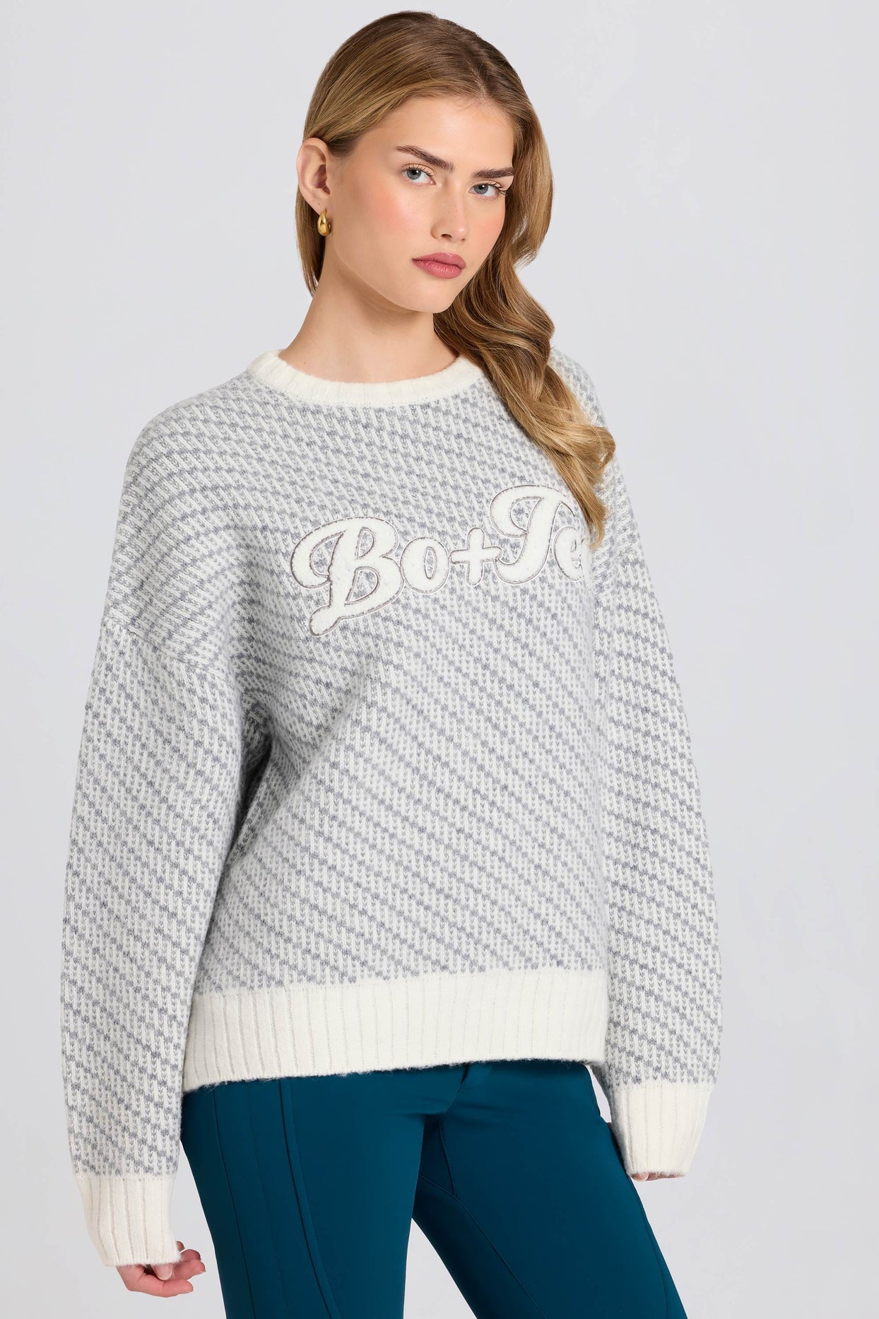 Knit Logo Oversized Jumper in Ice - 6