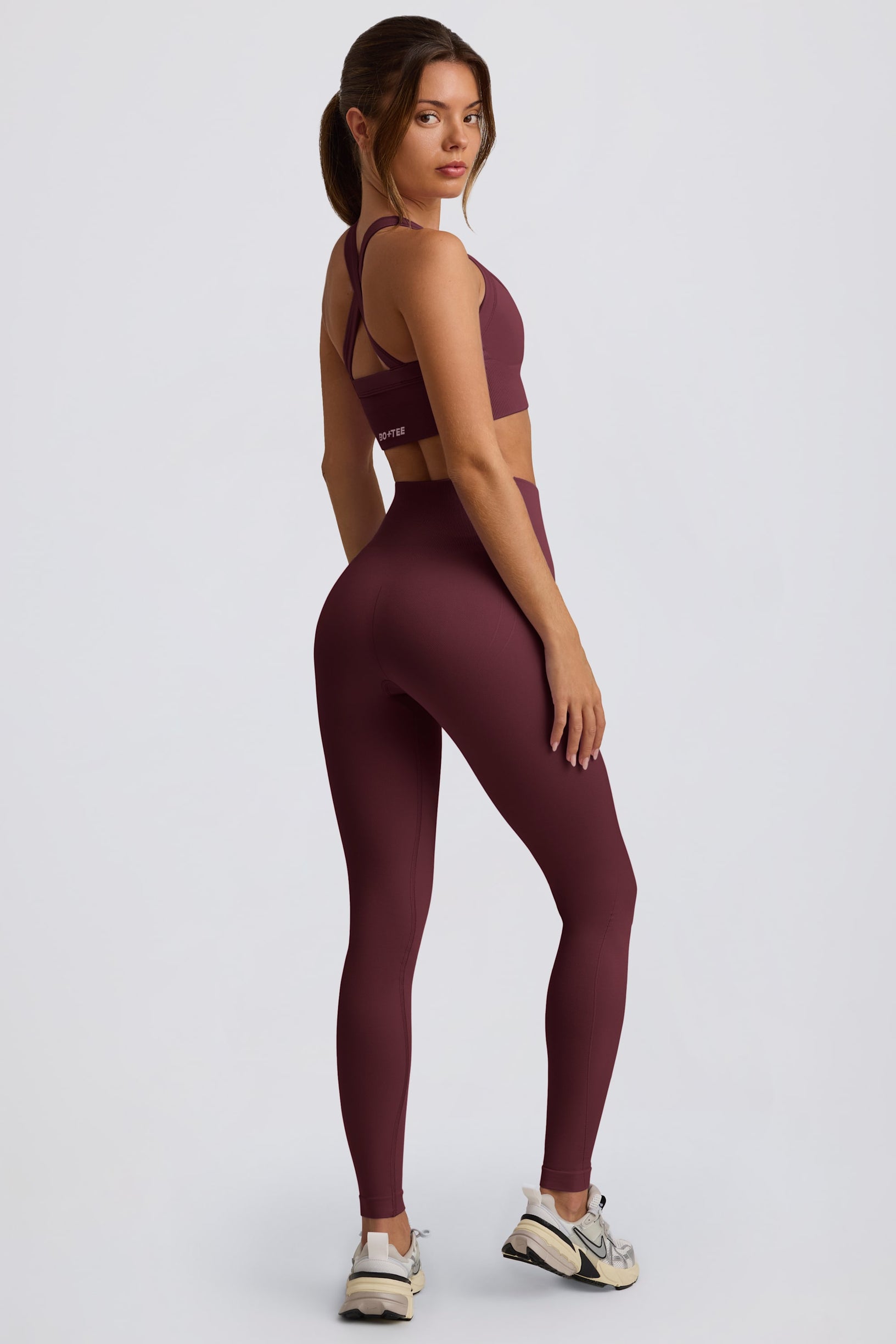 Super Sculpt Seamless High-Waist Leggings in Burgundy - 2