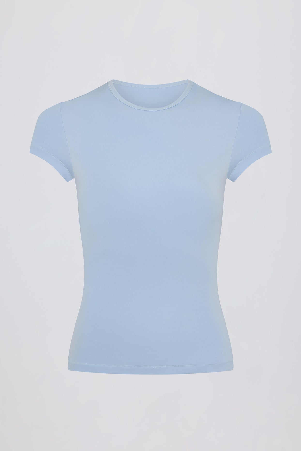 Cut-Out Longline T-Shirt in Sky - 4