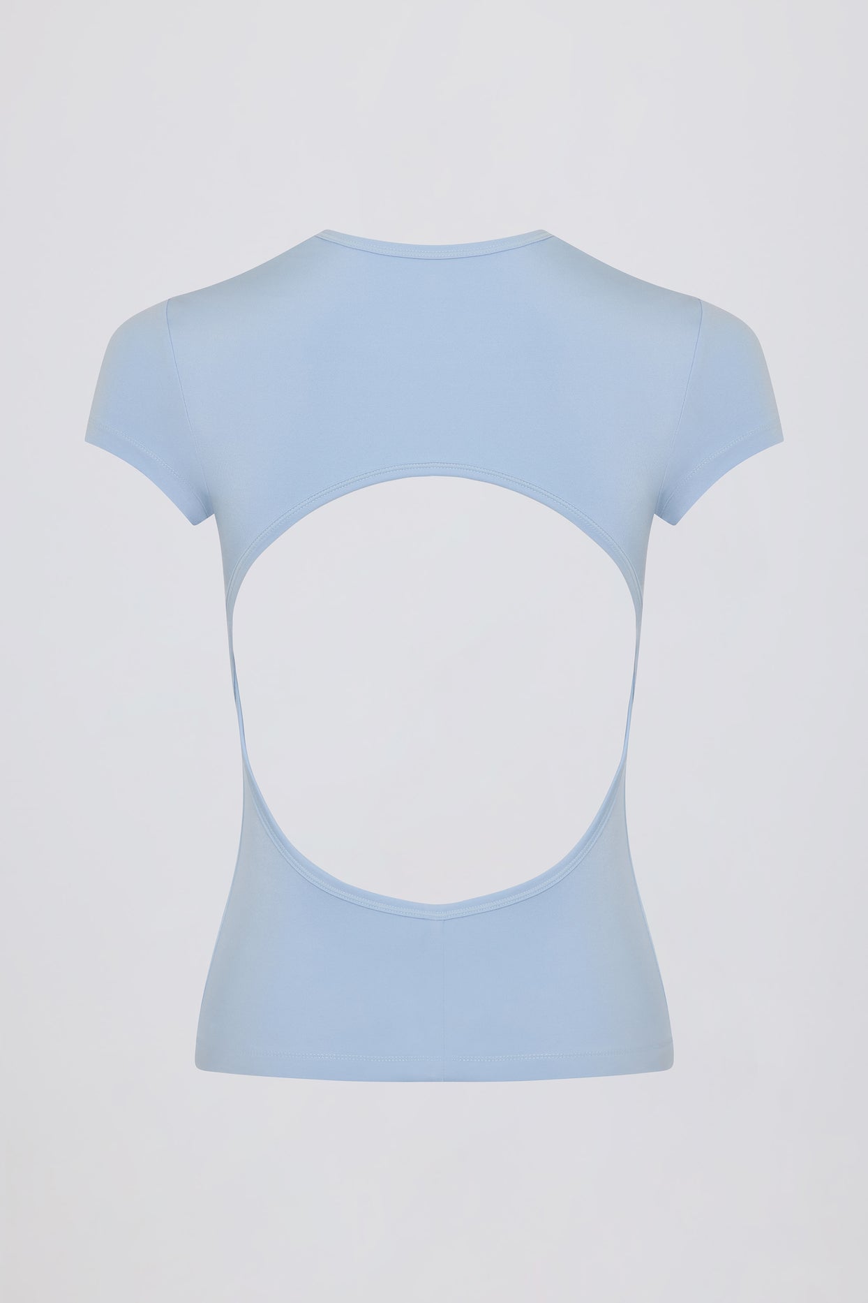 Cut-Out Longline T-Shirt in Sky - 5