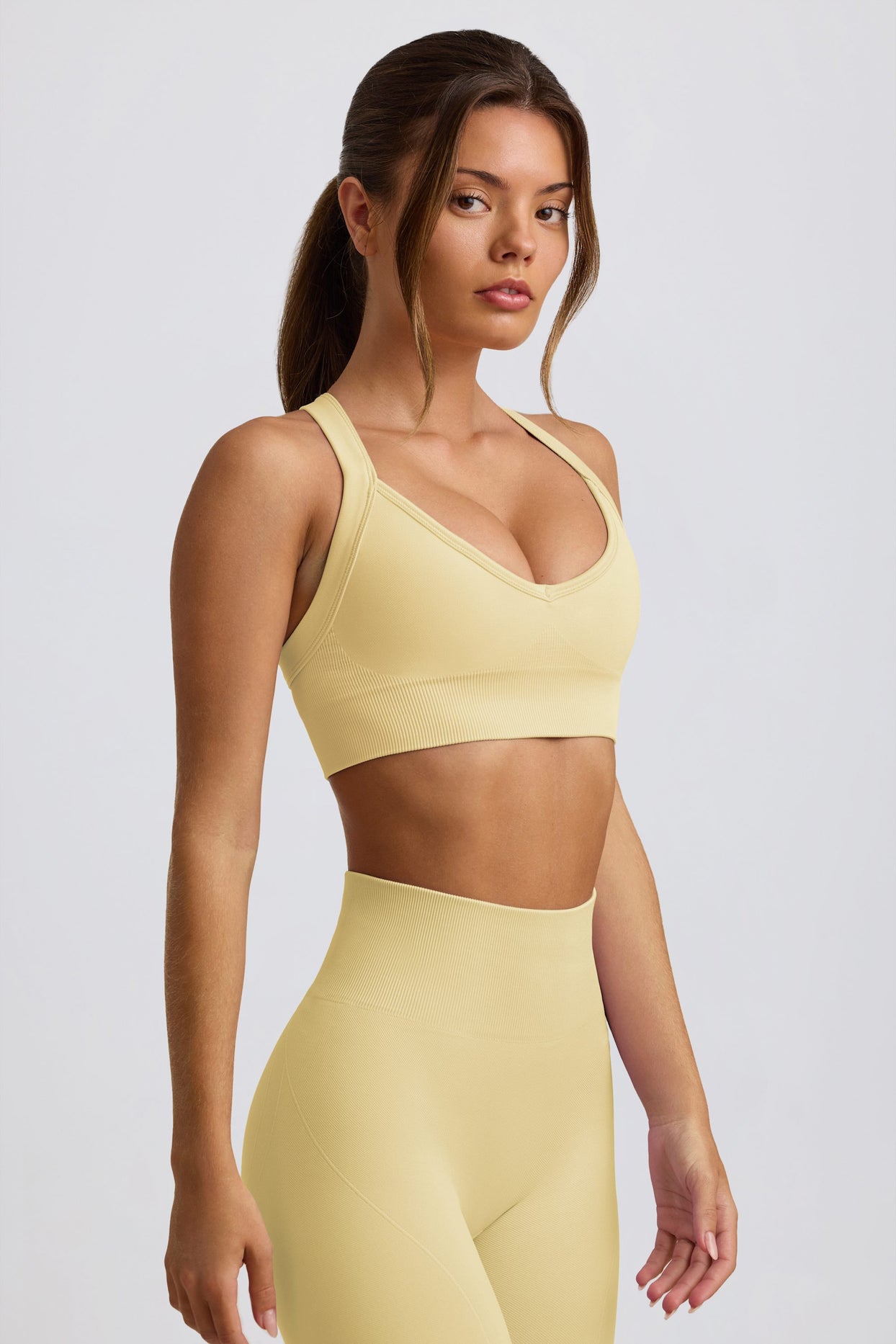Super Sculpt Seamless Crossback Sports Bra in Butter - 5