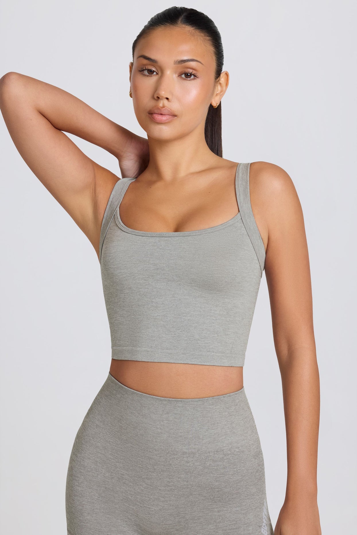 Super Sculpt Seamless Longline Camisole Top in Grey Marl - 1