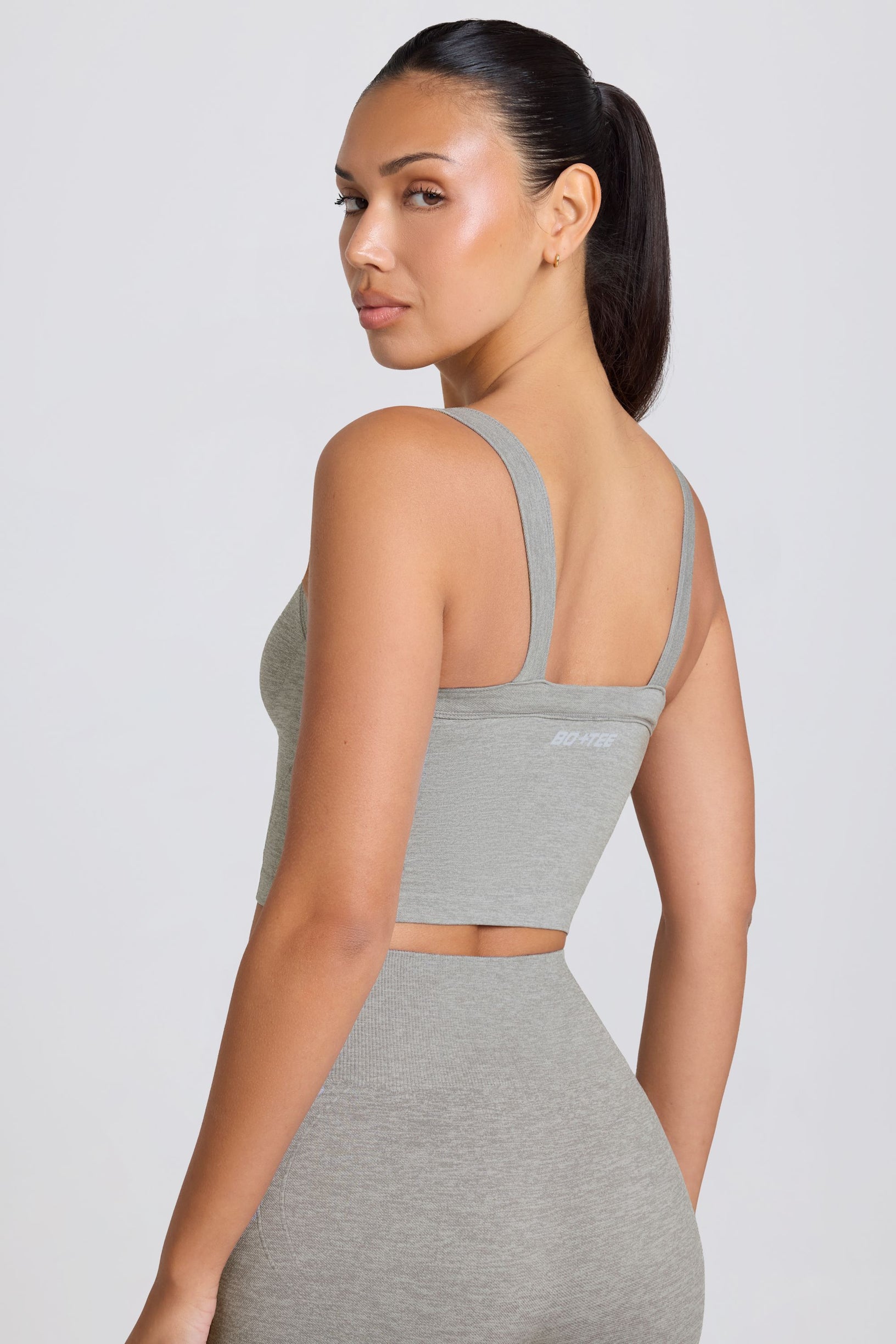 Super Sculpt Seamless Longline Camisole Top in Grey Marl - 2