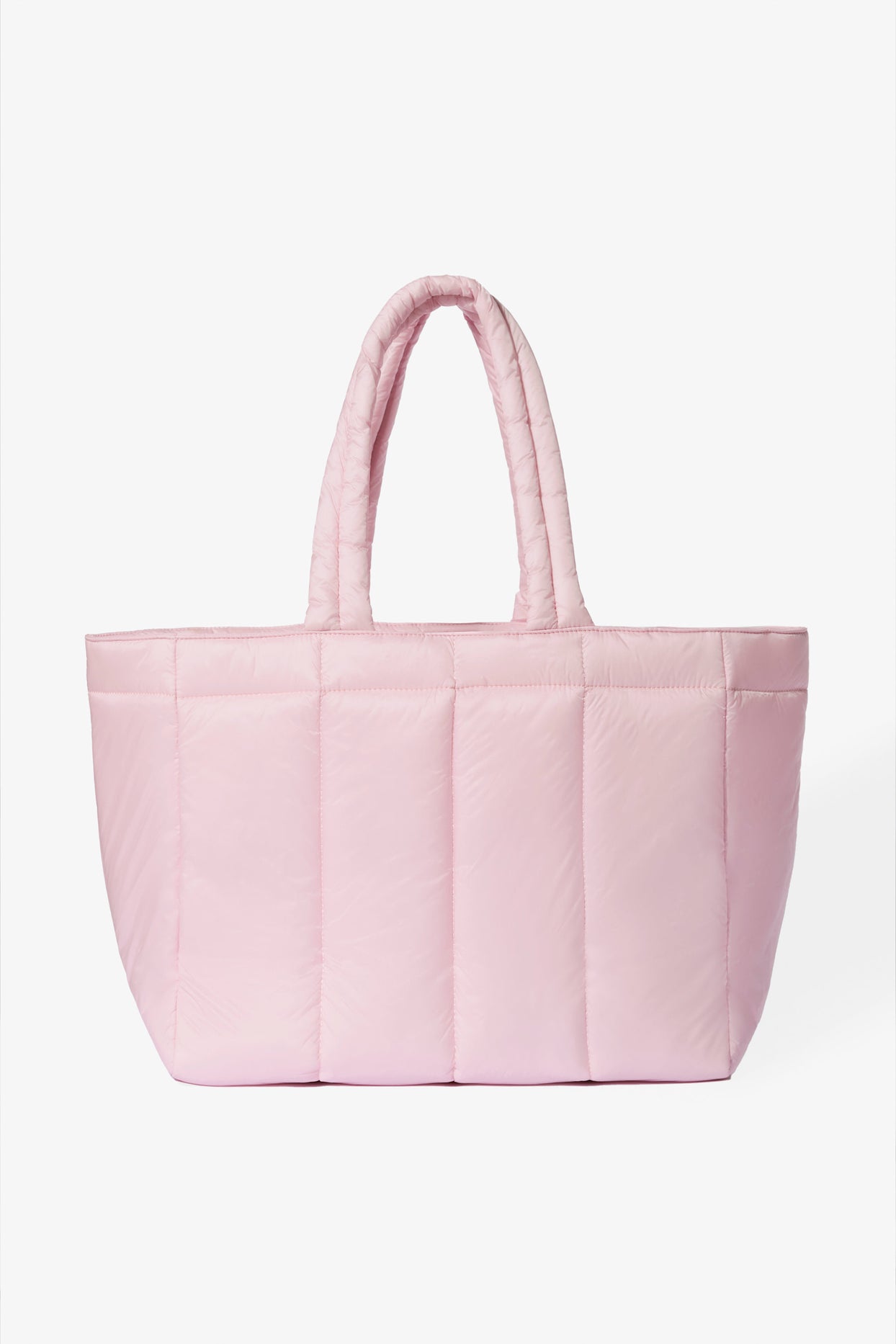 Waterproof Puffer Tote Bag in Powder Pink - 2