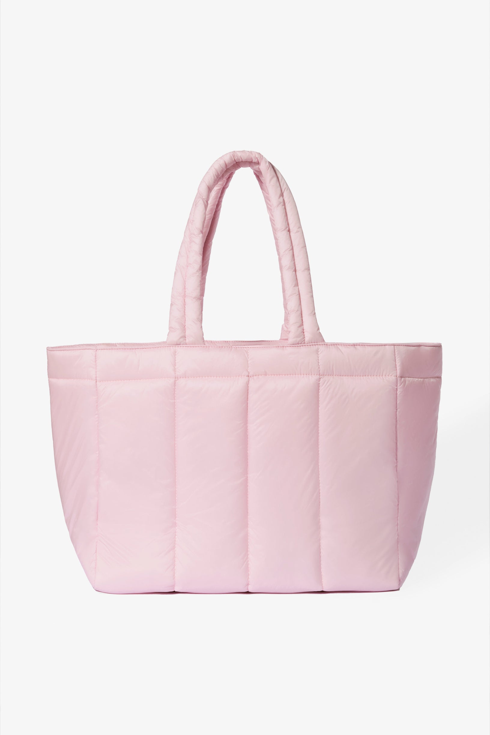 Waterproof Puffer Tote Bag in Powder Pink - 2
