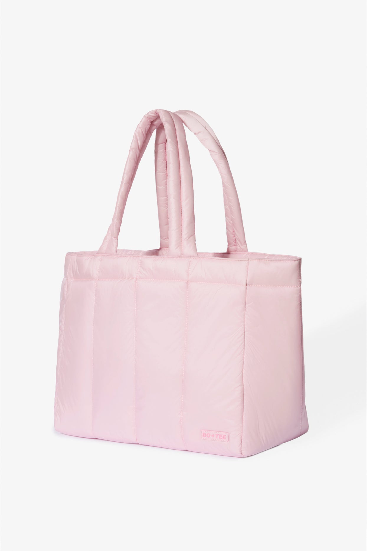Waterproof Puffer Tote Bag in Powder Pink - 3