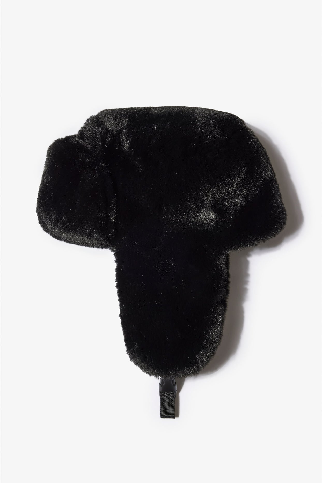 Faux-Fur Trapper Hat in Black - 3