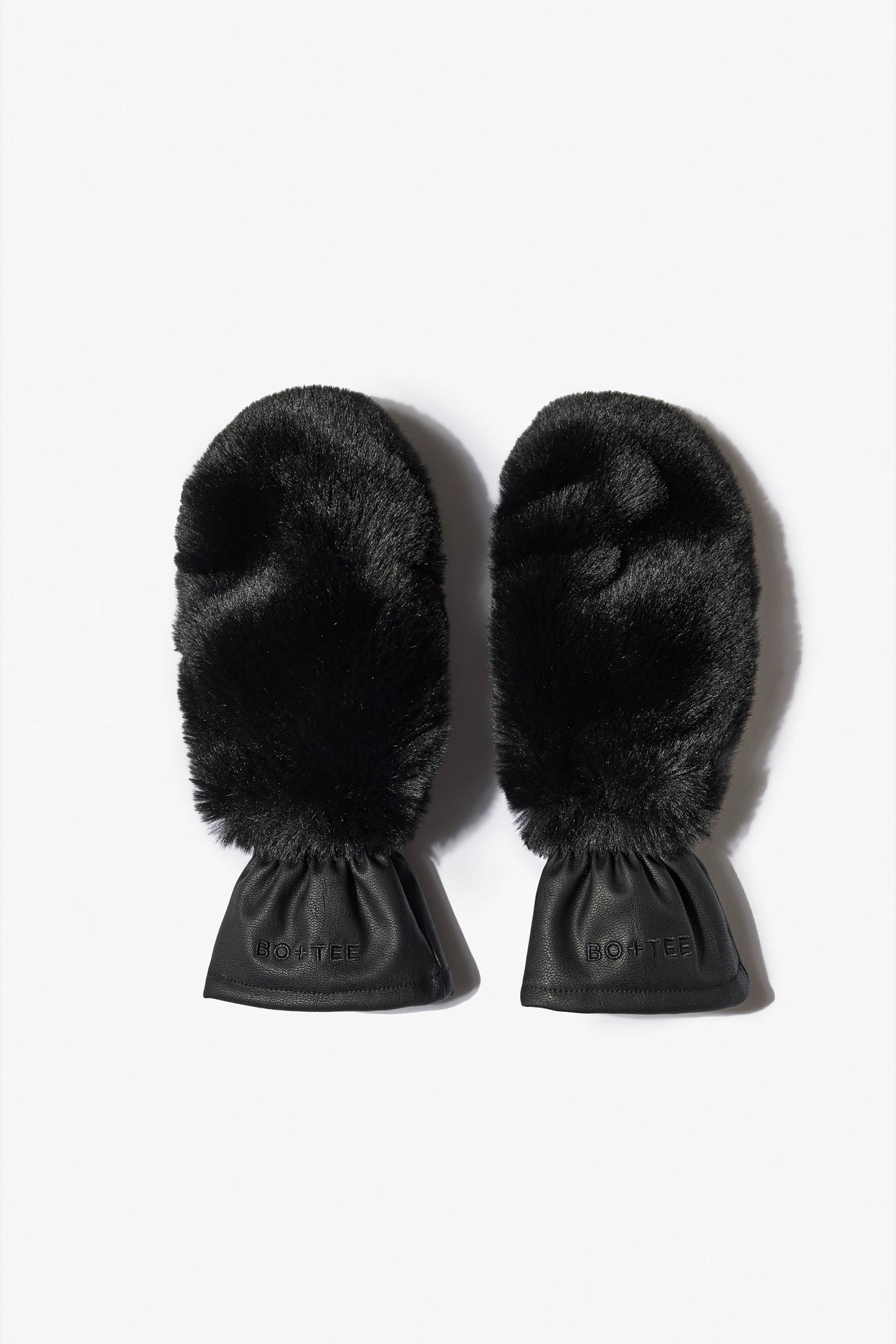 Faux-Fur Gloves in Black - 1