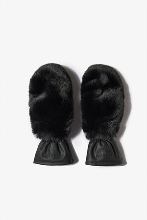 Faux-Fur Gloves in Black