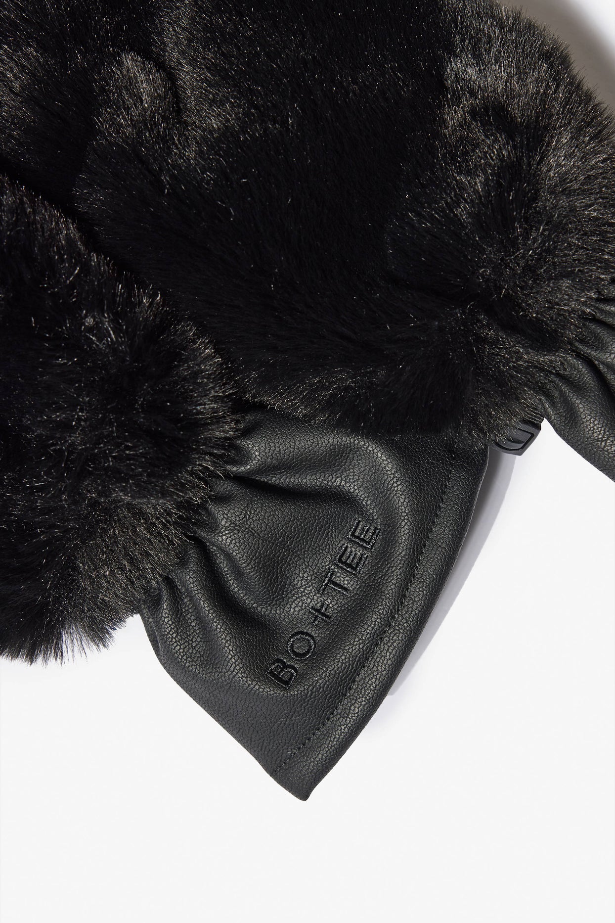 Faux-Fur Gloves in Black - 3