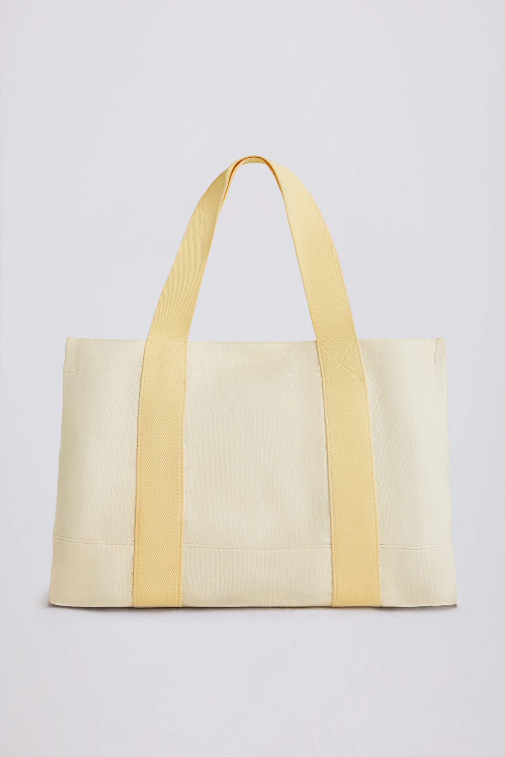 Oversized Canvas Tote Bag in Lemon - 2
