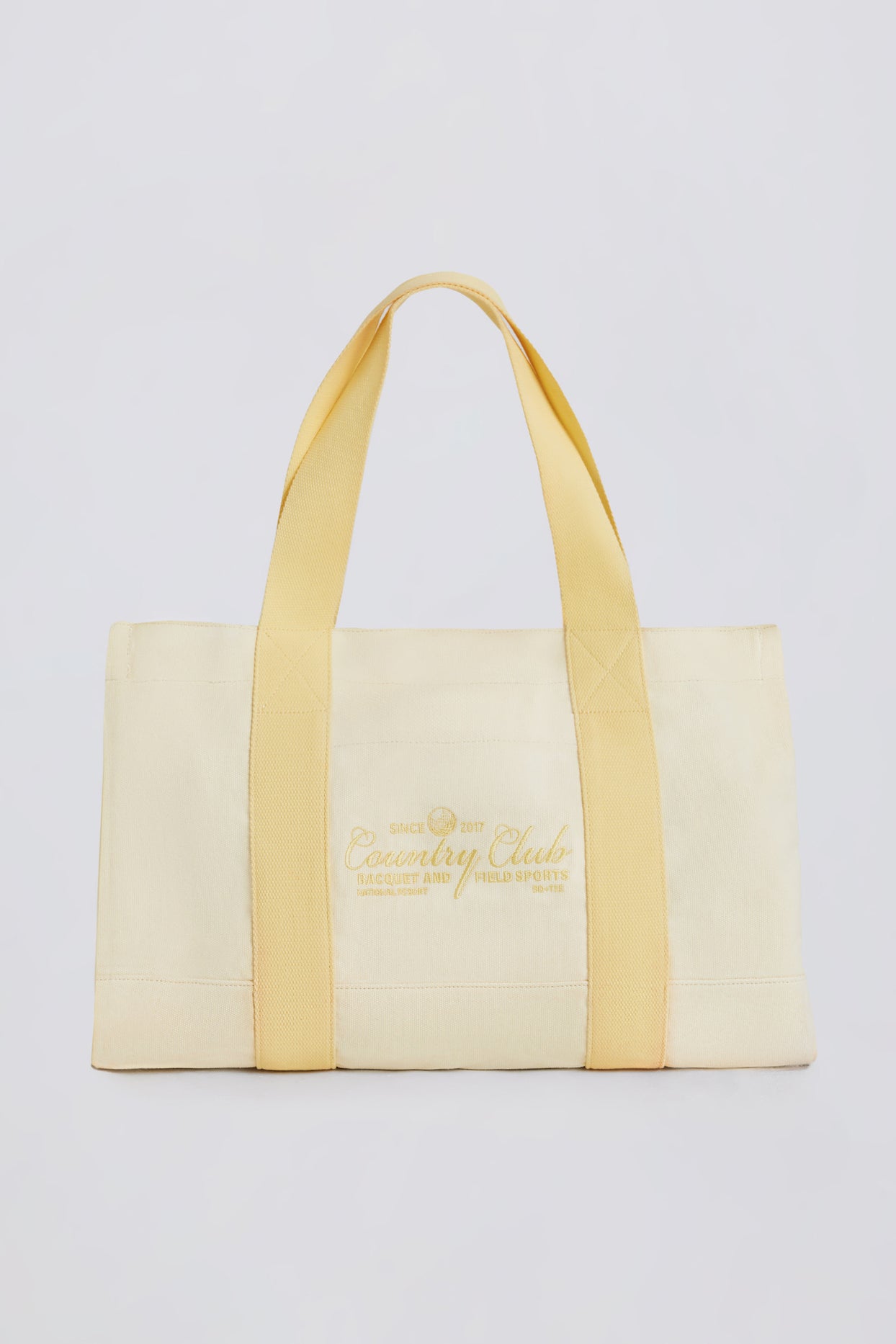Oversized Canvas Tote Bag in Lemon - 1