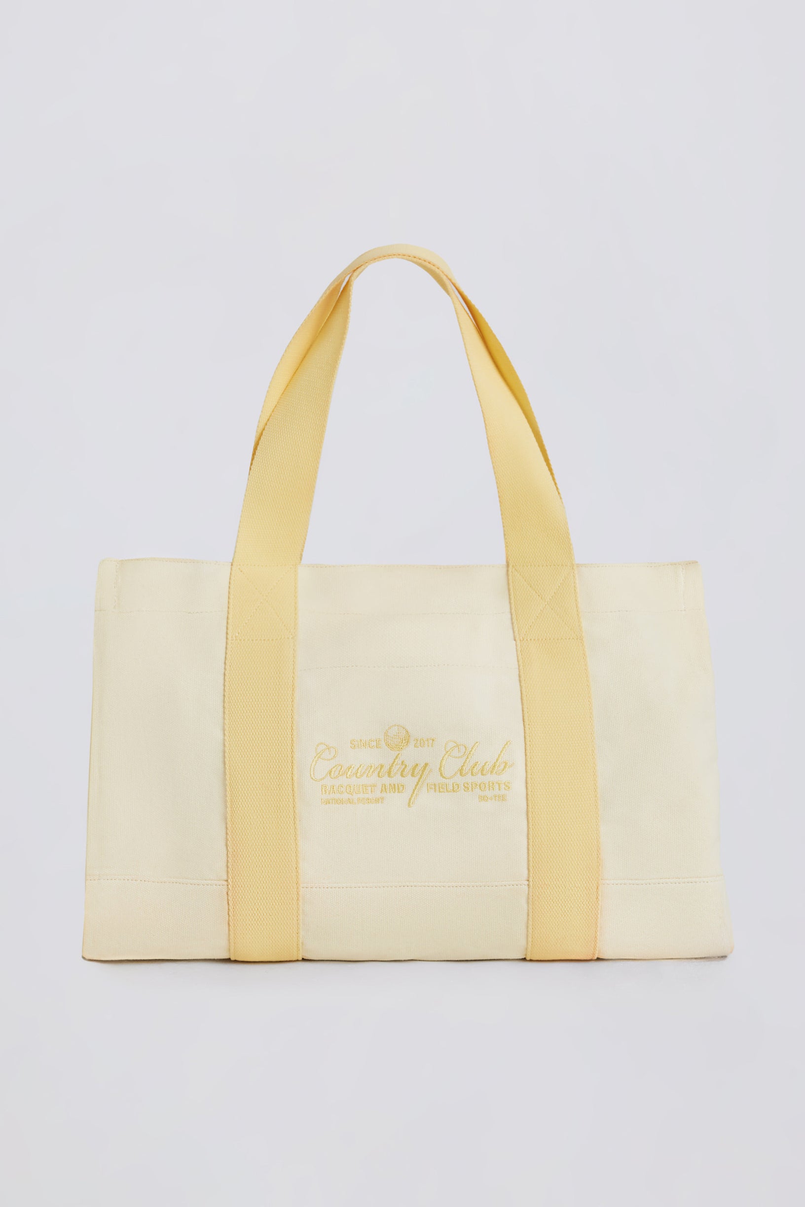 Oversized Canvas Tote Bag in Lemon - 1