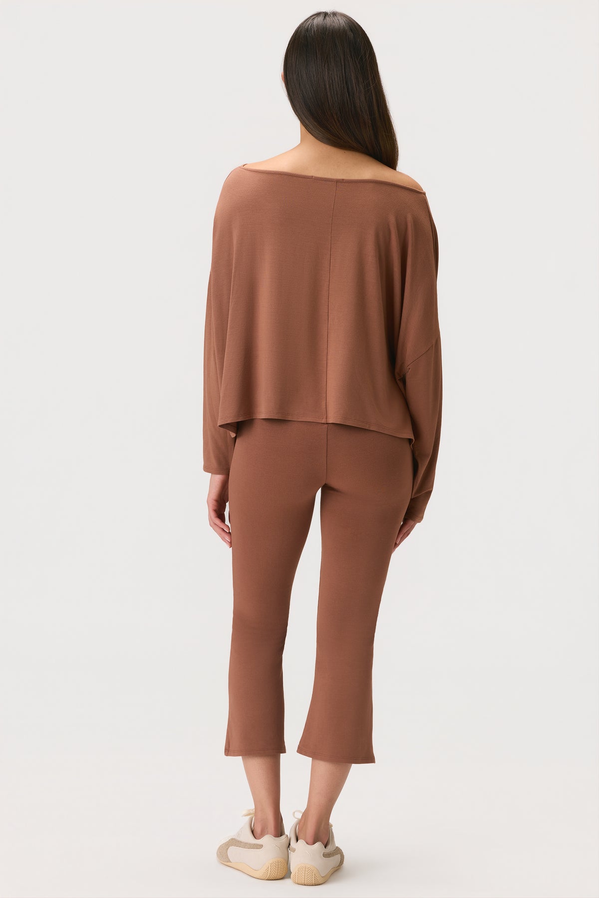 ButterCloud™ Slouchy Off-Shoulder Top in Cocoa - 2