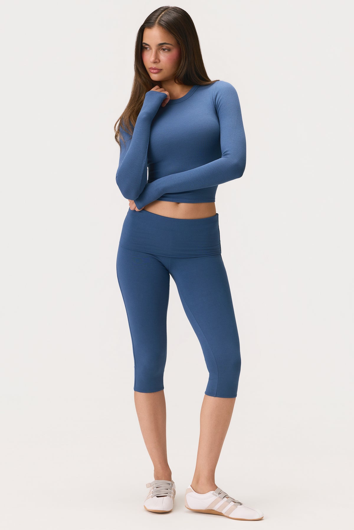 ButterCloud™ Long-Sleeve Crop Top in Marine