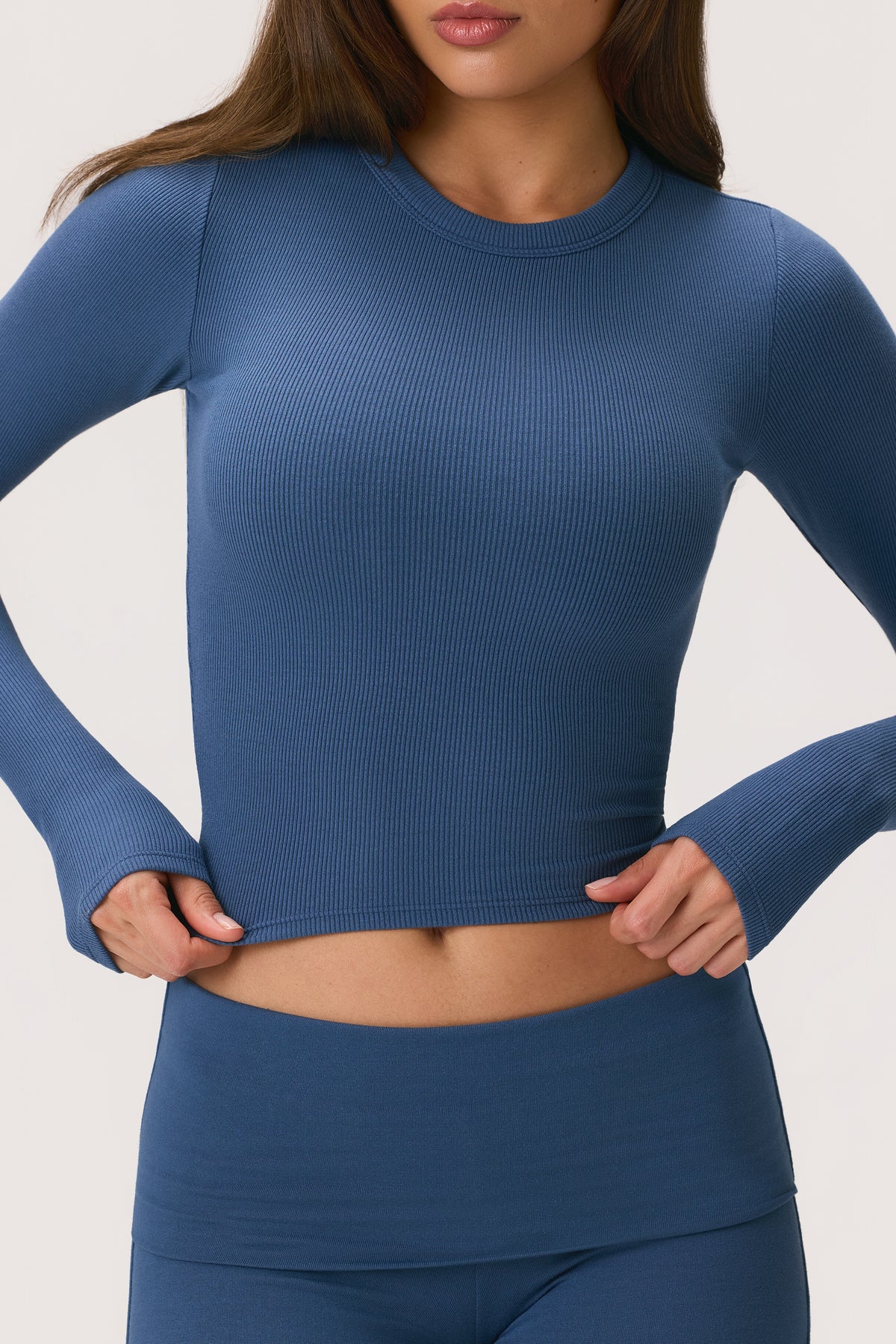 ButterCloud™ Long-Sleeve Crop Top in Marine