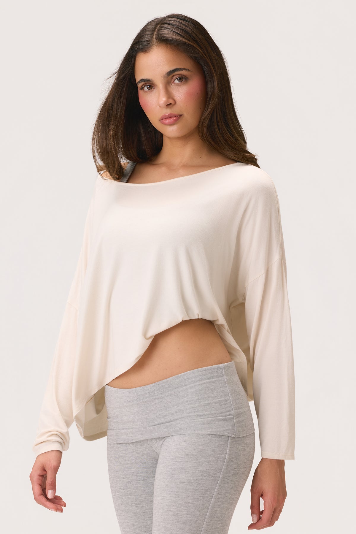 ButterCloud™ Slouchy Off-Shoulder Top in Coconut - 1