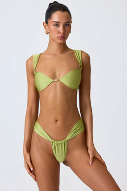 Embellished Bikini Top in Pear Green