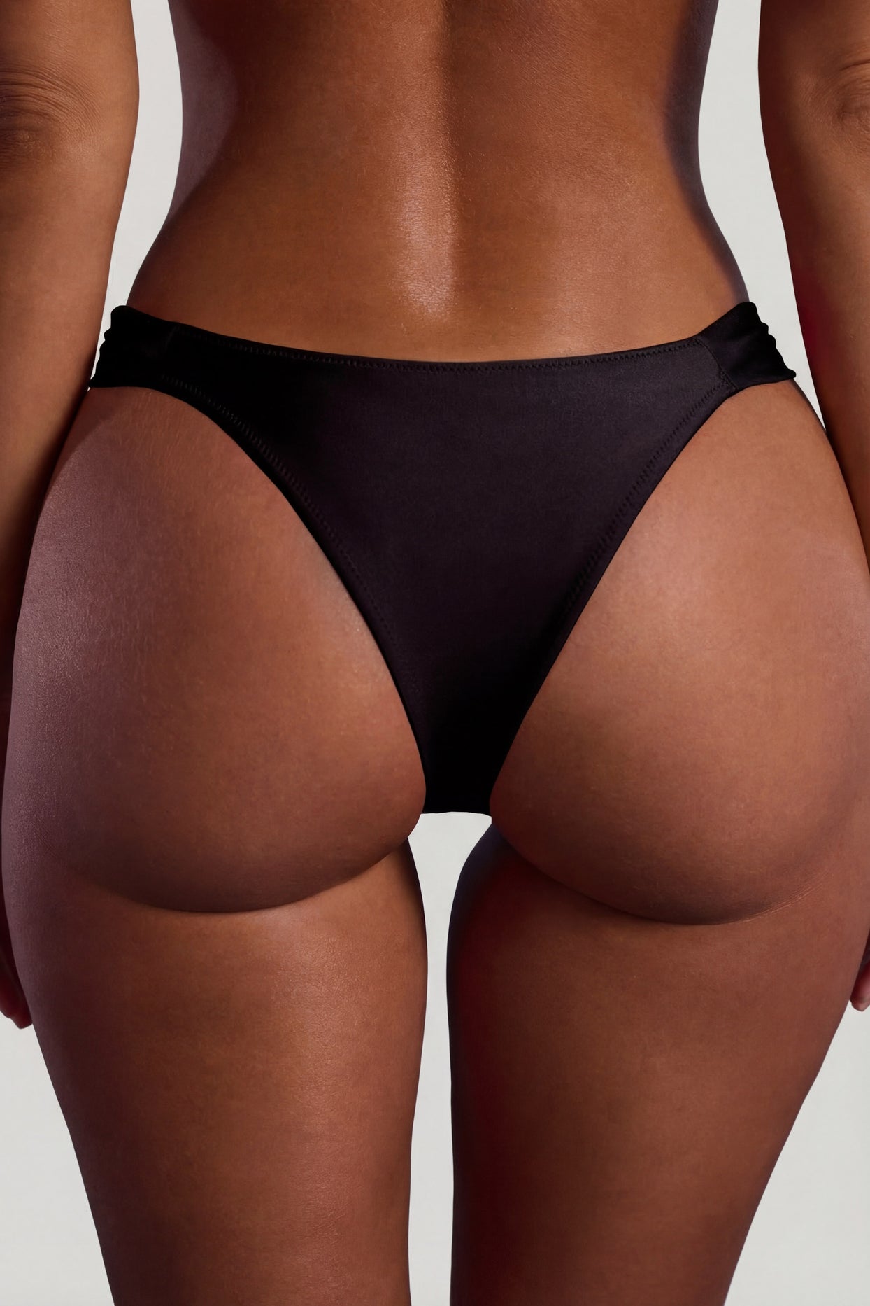 Bead-Embellished Wide-Strap Cheeky Bikini Bottoms in Black - 5