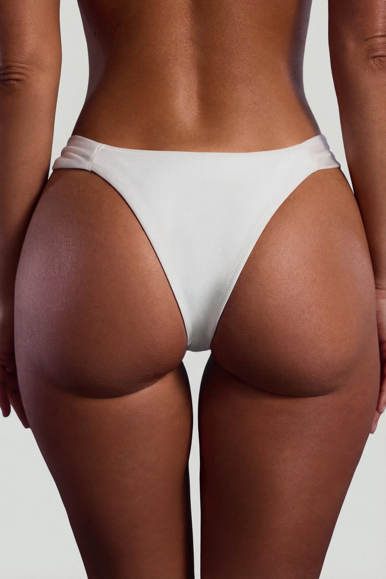 Bead-Embellished Wide-Strap Cheeky Bikini Bottoms in Ivory - 8