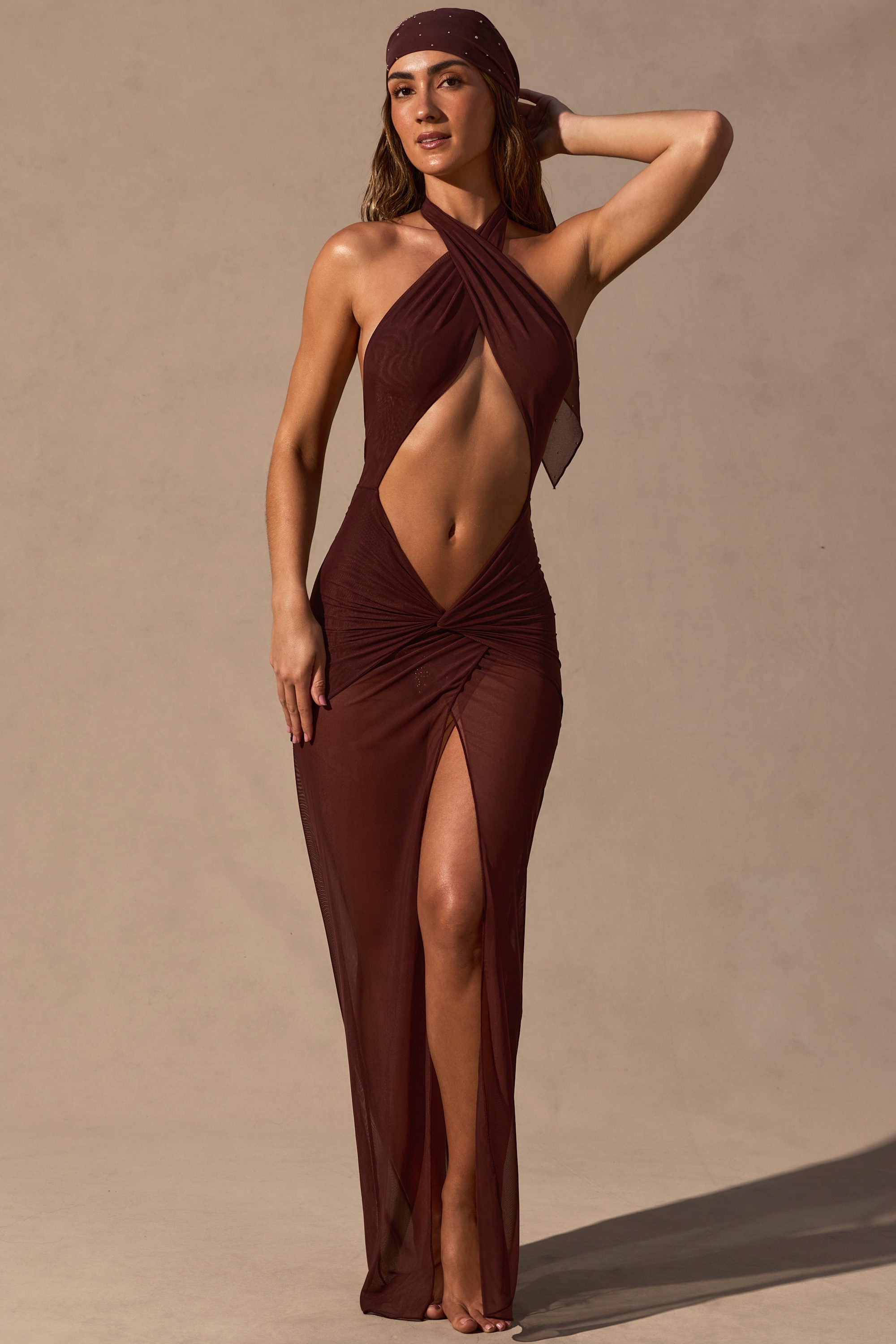 oh polly coralie dress Halterneck Maxi in Black No bra needed Coralie Halterneck Maxi Dress in