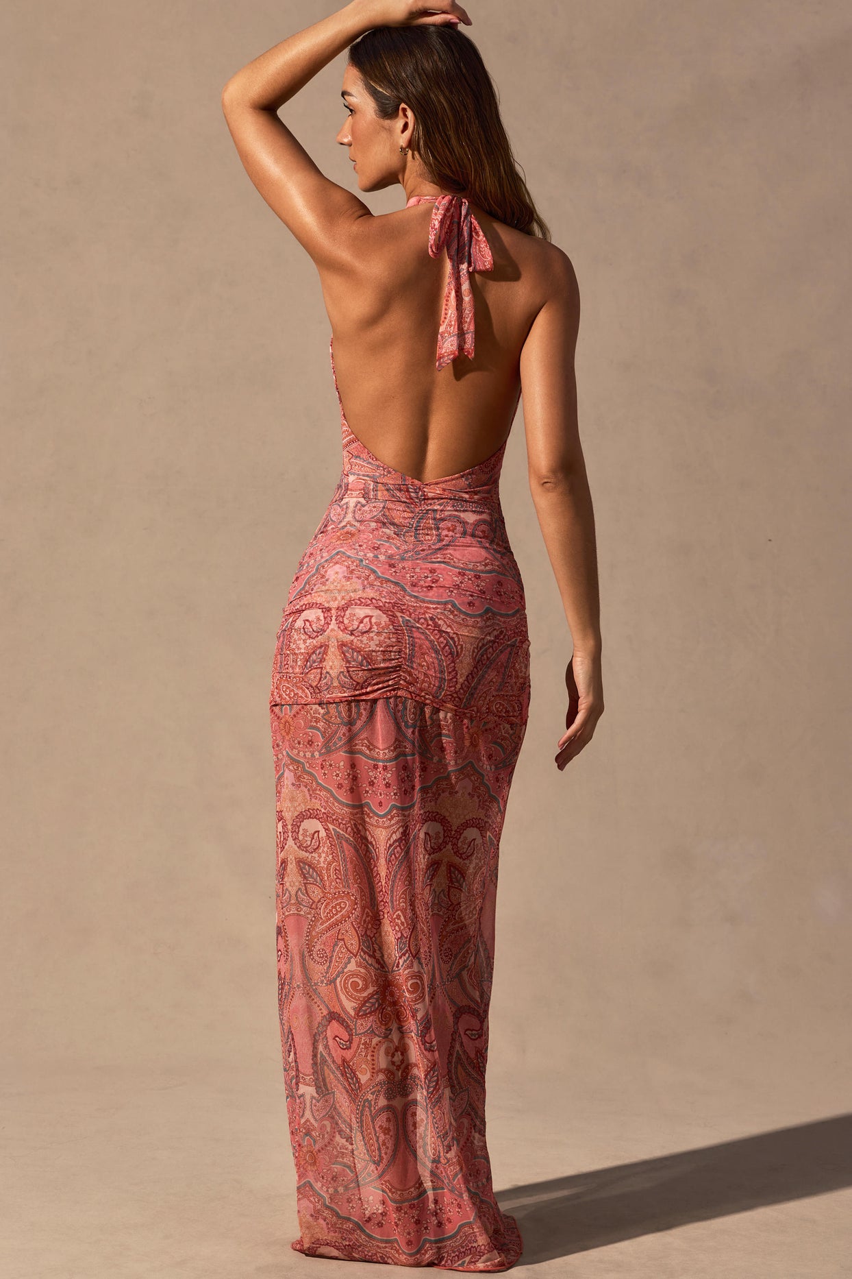Cut-Out Halterneck Maxi Dress in Paisley Print - 2