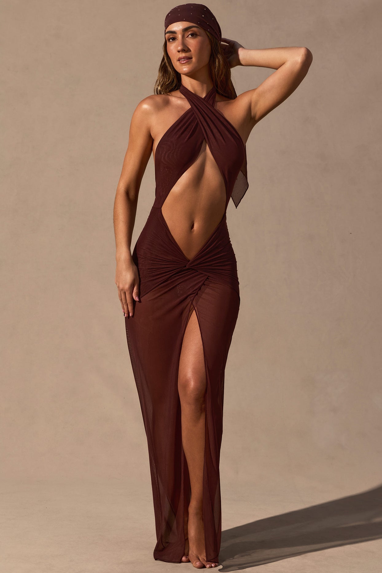 Headscarf in Espresso Brown - 3