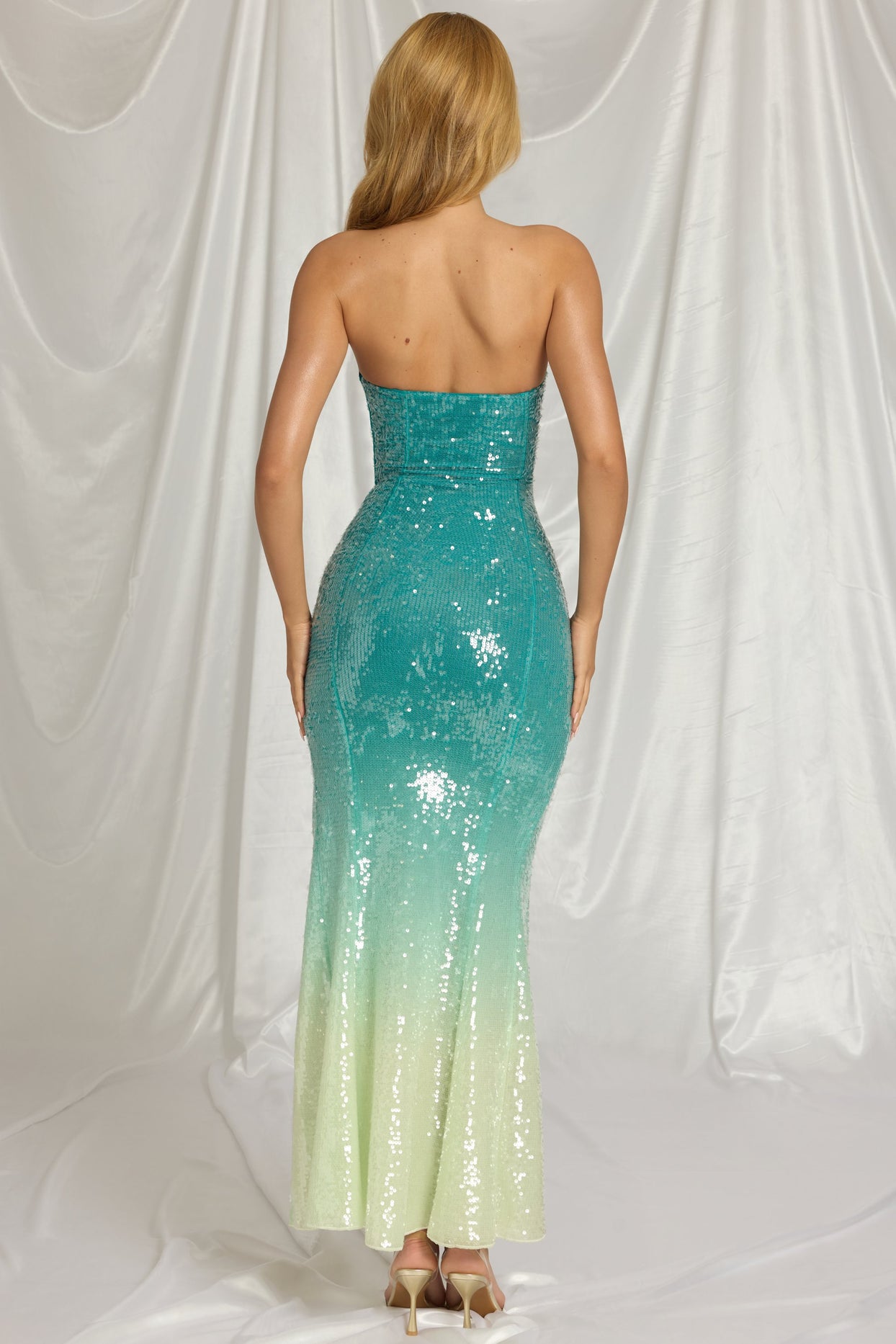 Bandeau Maxi Dress in Blue Ombre - 2