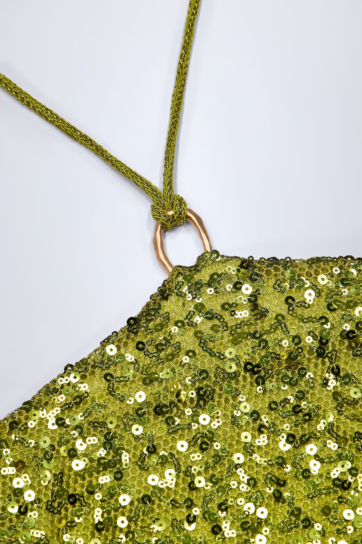 Embellished Hardware-Detail Strappy Maxi Skirt in Olive Green - 6