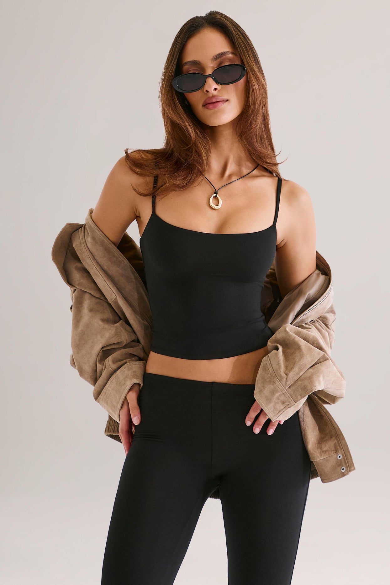 Modal Scoop-Neck Tank Top in Black - 1