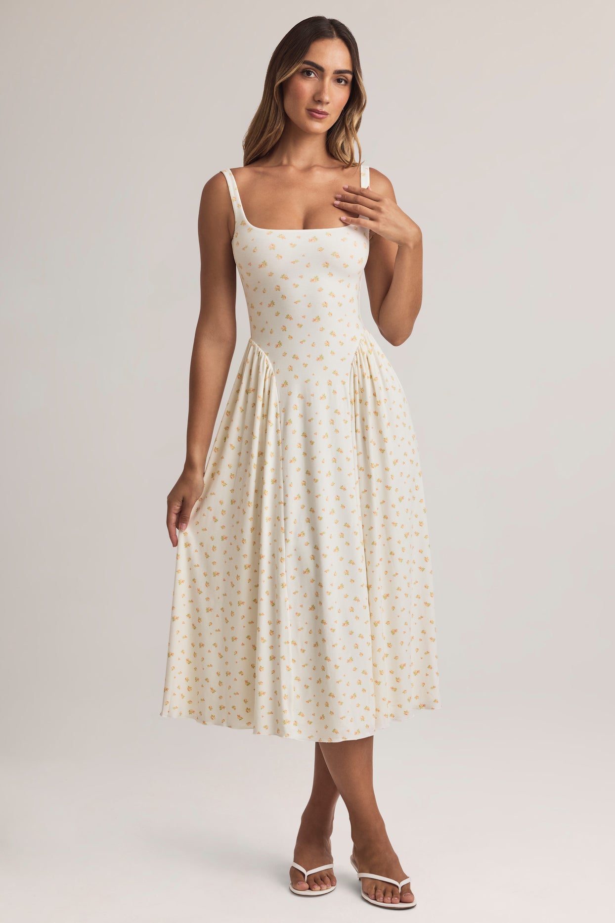 Modal A-Line Midaxi Dress in Floral Print - 2