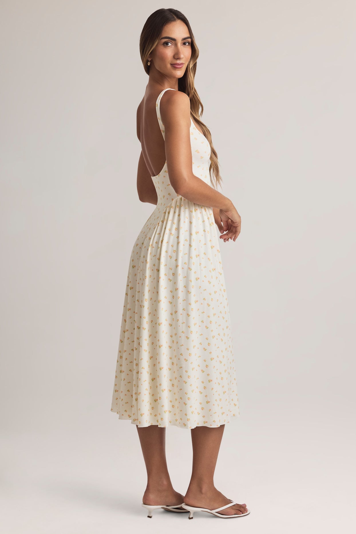 Modal A-Line Midaxi Dress in Floral Print - 3