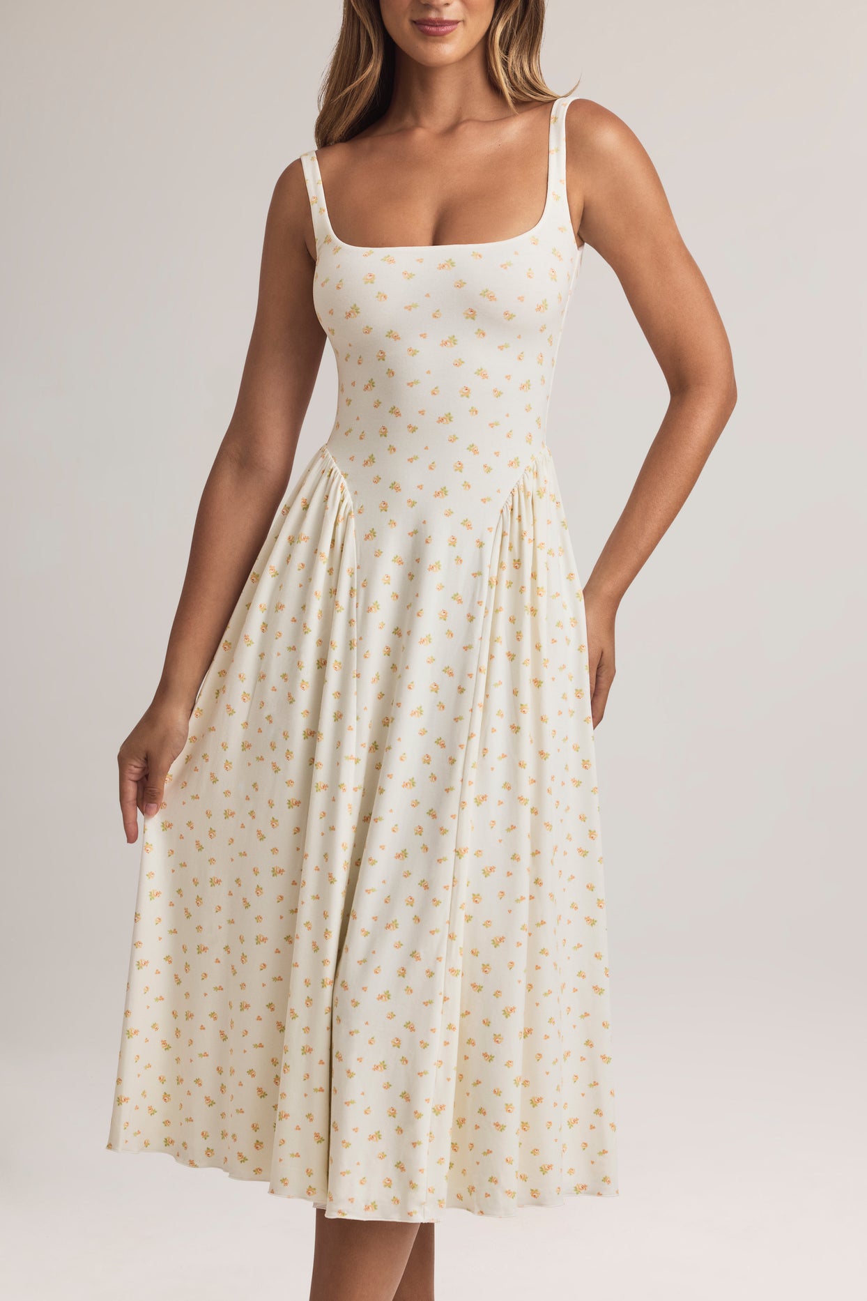 Modal A-Line Midaxi Dress in Floral Print - 5